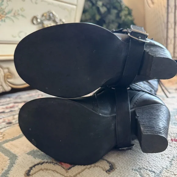 Not Rated Stacey High Harness Slouchy Boots Rhinestone Straps And Buckles - Picture 13 of 16